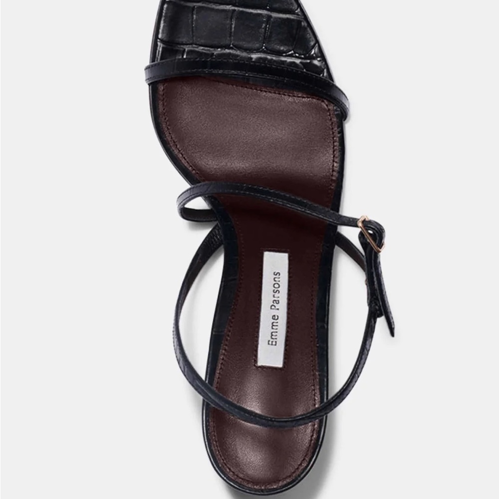 Emme Parsons Hugo Sandal - Embossed Croc Black